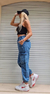Jean Mom Cargo Mujer Jogger Tiro Alto Modelador