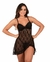 Camisola Delia com Bojo Rendada Transparente com Calcinha - loja online