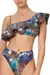 BIKINI ONE SHOULDER FRILL BRA RAINBOW ROOM