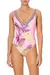 DEEP V NECK ONE PIECE SOUTH BEACH SUNRISE