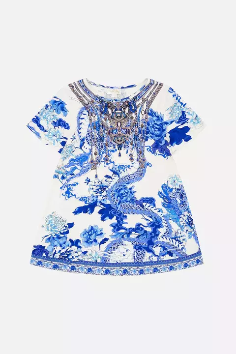 KIDS T-SHIRT DRESS WITH FLARE HEM HEART OF A DRAGON