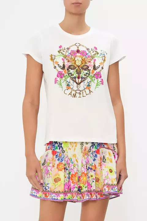 SLIM FIT ROUND NECK T-SHIRT-WHITE FAIRY GANG