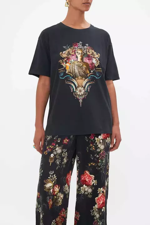 ORGANIC COTTON OVERSIZE BAND TEE-BLACK/GOLD A NIGHT AT THE OPERA