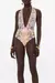 PLUNGE NECK HALTER ONE PIECE FLOWERS OF NEPTUNE