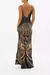 V NECK LONG BIAS SLIP DRESS WITH TRAIN NOUVEAU NOIR - comprar en línea
