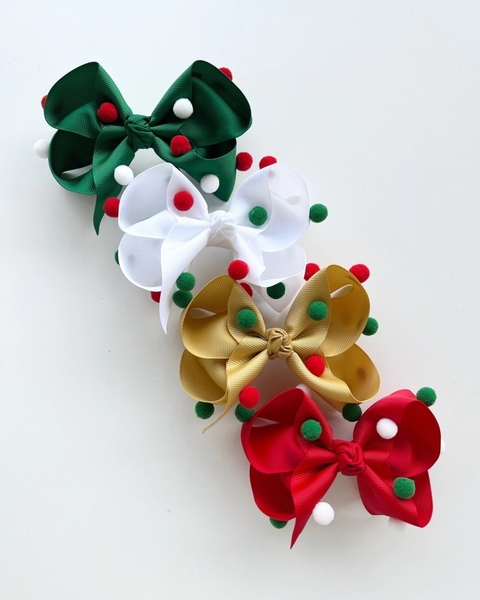 Laço Pompom Natalino