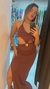 Vestido polimid cor preta e marrom - comprar online