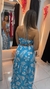 Vestido longo florido azul bebê - comprar online