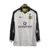 Camisa Manchester United Edição 100 Anos Retrô 2001/02 - Torcedor Masculina Branco, Preto e Dourado Manga Longa - Dupla Face