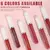 Batom líquido fosco impermeável, esmalte sexy do bordo do veludo, duradouro, h