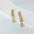 Brinco Folha Gota Cristal - Semijoia Banhada a Ouro 18K - 001346 - comprar online