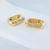 Brinco Argola Retangular Clic com Zircônias - Semijoia Banhada a Ouro 18K - 001489 - comprar online