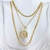 Colar Triplo Pingente Redondo com Zircônias - Semijoia Banhada a Ouro 18K - 001610 - loja online