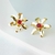Conjunto Flor Pedra Rubi – Semijoia Banhada a Ouro 18K - 001807 na internet