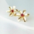 Conjunto Flor Pedra Rubi – Semijoia Banhada a Ouro 18K - 001807 - La Roma Presentes