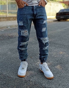 jean jogger mom con puños