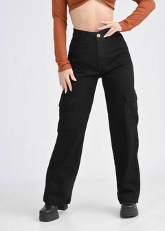 wide leg cargo negro