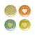 Plato pan corazón 12cm, 4 colores