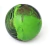 Pelota de goma maciza mediana en tonos verde y negro para perros