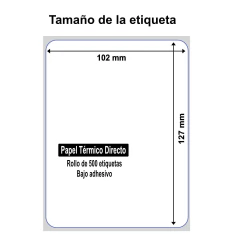 24 Rollos Etiqueta Térmica 102x127 mm. Rollo de 500 etiq. - comprar en línea