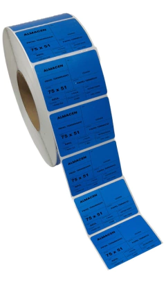 Etiqueta Termica Azul 75x51 Mm (3x2 ) Rollo 1,400 Pzs.