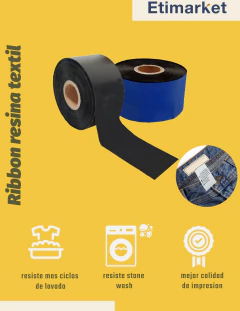 Kit 1 Rollo Tela Nylon 30mmx400mts Y Ribbon Resina Textil 40 - Etimarket