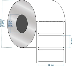 Etiqueta Pequeña Térmica Dir 30x14mm 36 Rollos C/5000 Pz C/u - Etimarket
