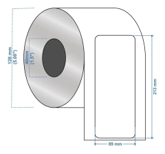 Etiqueta Termica Directa 89x213mm Rollo 250 Pzs. Bca