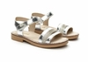 Sandalia cuero plata #18204