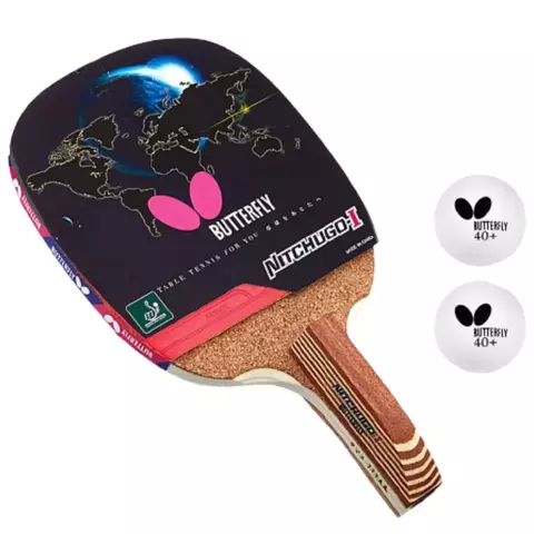 Raquete Tênis de Mesa Caneta Nitchugo I / 2 Bolinhas Butterfly