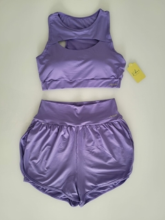Conjunto de Short duplo + Top com bojo removível - Vibes Moda Fitness