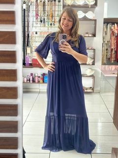 Vestido Tule Manga Solta