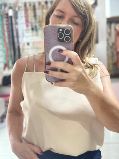 Blusinha Alça Irregular Brilho - comprar online
