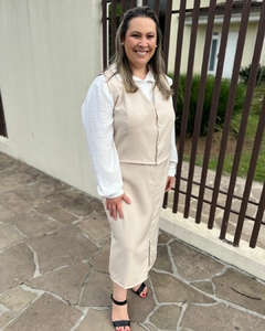 Colete Alfaiataria Bege - Valentina Chic