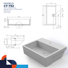 Cuba Farm Sink Banheiro 55cm Akkor SSM Branco - comprar online