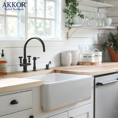 Cuba Cozinha Farm Sink 55cm Estilo Fazenda Branco Akkor