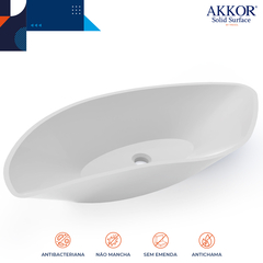 Cuba Banheiro Apoio Oval S 77x34cm Akkor SSM Branca - loja online