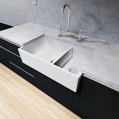 Cuba Farm Sink Dupla Cozinha Akkor Estilo Fazenda 70cm SSM - Akkor Solid Surface