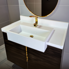 Bancada Pia Tampo Completo Banheiro Unity Sink Akkor 97x50cm