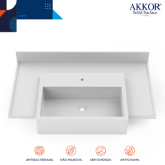Imagem do Bancada Pia Tampo Completo Banheiro Unity Sink Akkor 97x50cm