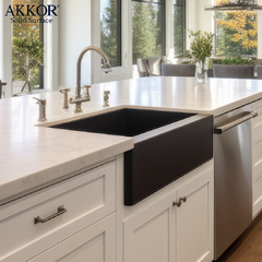 Cuba Cozinha Farm Sink 59x39,5cm Estilo Fazenda Preta Akkor