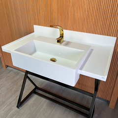 Bancada Pia Tampo Completo Banheiro Unity Sink Akkor 97x50cm - loja online