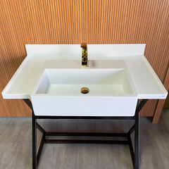 Bancada Pia Tampo Completo Banheiro Unity Sink Akkor 97x50cm na internet