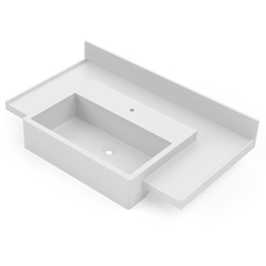 Bancada Pia Tampo Completo Banheiro Unity Sink Akkor 97x50cm - comprar online