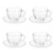 Kit 4 Xícaras para Chá de Cristal Pérola 180ml na internet