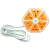 Alargue Zapatilla 4 Enchufes Toma Corriente + 4 Usb De Carga Naranja