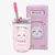 Copo Neo Com Canudo Eu Amo Gatos (300 ml) - ZC