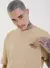 Camiseta Oversized Estampada Face (Areia) - comprar online