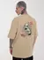 Camiseta Oversized Estampada Face (Areia)