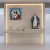Painel de 4 Azulejos Católico – Sagrado Coração de Jesus - estilo vitral azul- 40 x 40 cm - Bu Presentes - BU PRESENTES